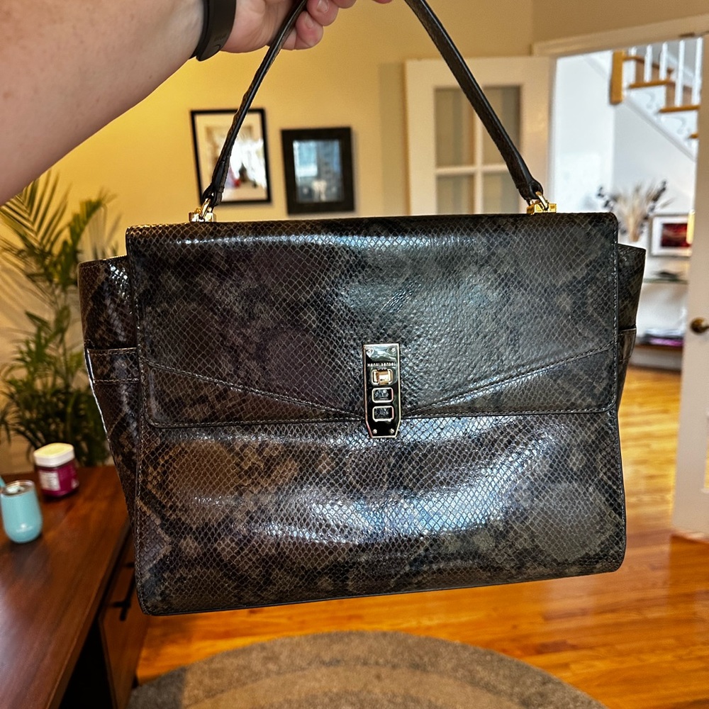 Henri Bendel snakeskin tote